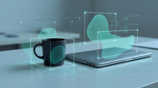 Abstract visualization of a vision model outlining and segmenting objects within a scene for an AI agent pipeline